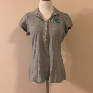 Express gray polo with logo